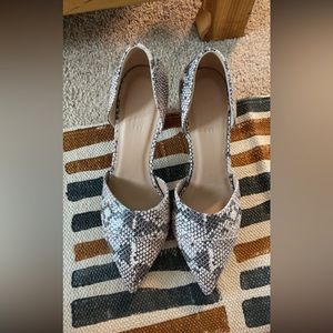 NWOT | ABLE snake-print leather pumps